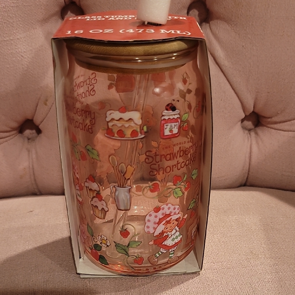 Strawberry Shortcake Glass Jar with Lid